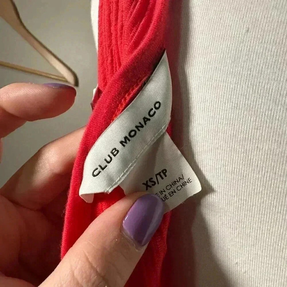 NWT Club Monaco Women's Red Bintelle Top Sleeveless Top XS Wrap Knit - Picture 8 of 8
